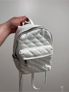 White Quilted Mini Backpack - Women Bags